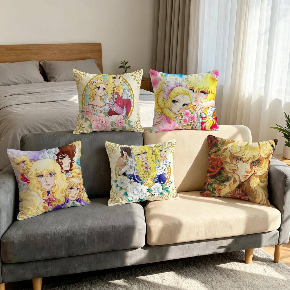 Versailles Home Textiles - ปลอกหมอนคู่ลายมังงะ L-Lady O-Oscar The R-Rose Of