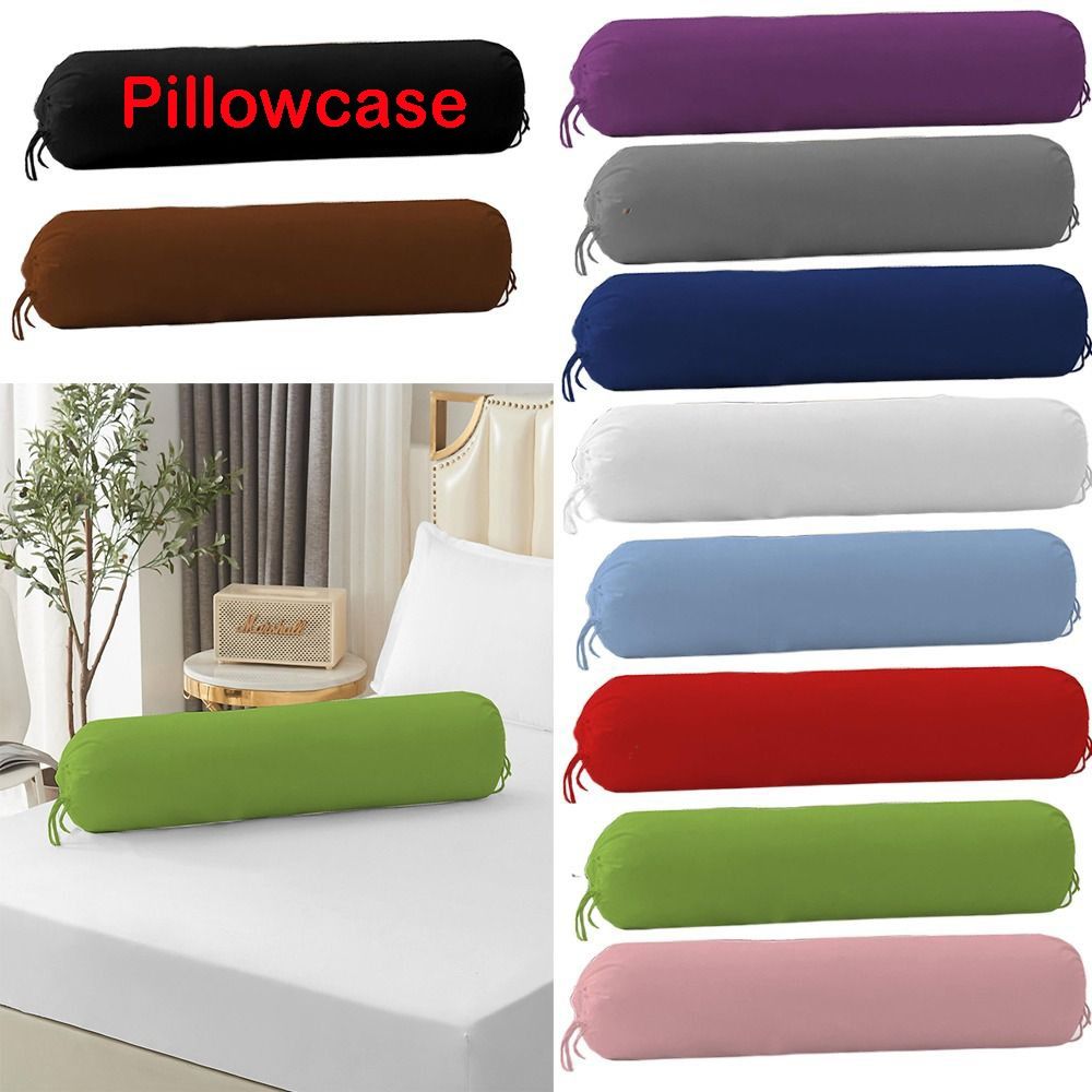Bolster Pillow Long - ปลอกหมอนทรงกระบอกยาวสีพื้น ถอดซักได้ ปลอกหมอนรองคอสำหรับห้องนอน ปลอกหมอนทนทานสำหรับใช้ในบ้าน
