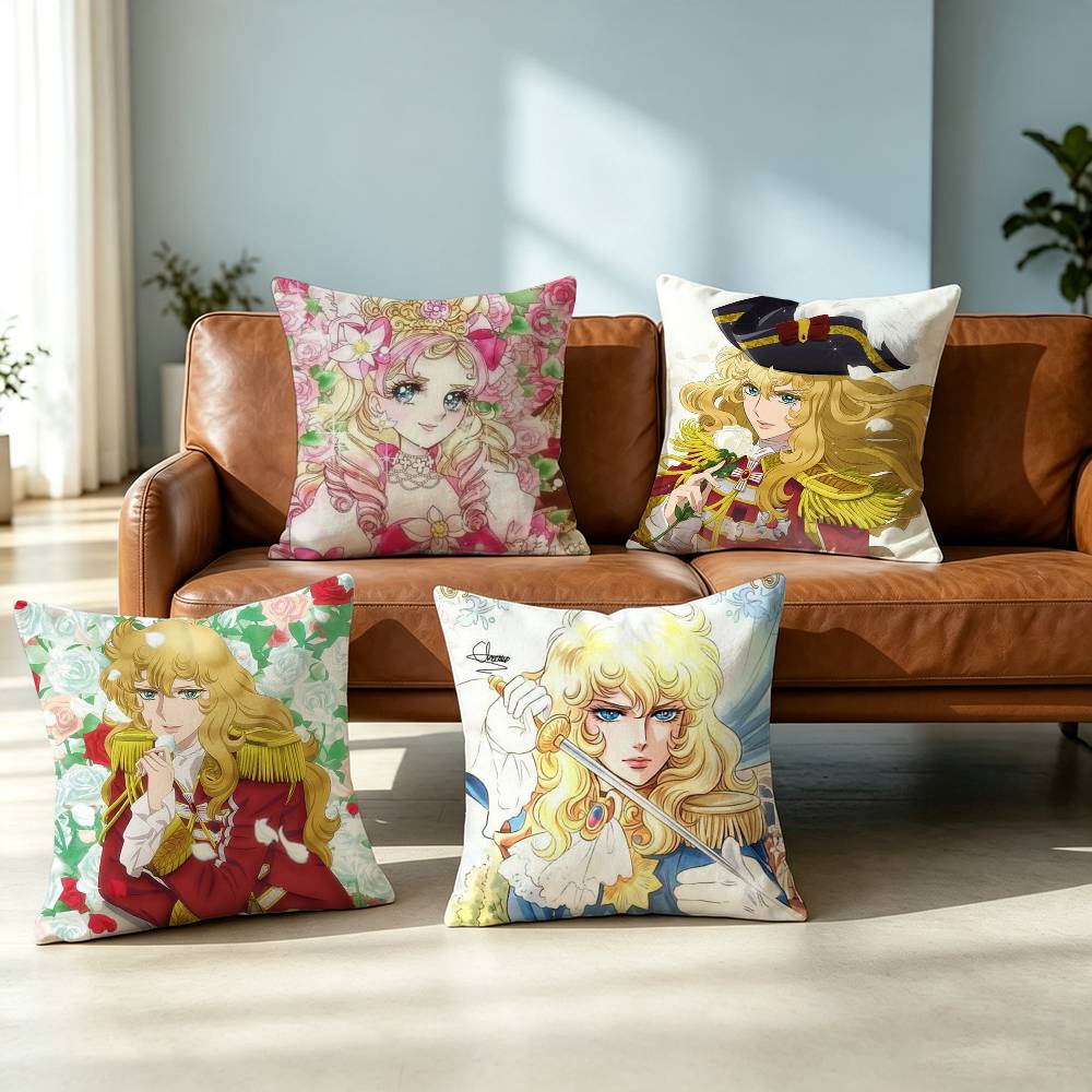Versailles Home Textiles - ปลอกหมอนพิมพ์ลายสองด้าน Rose of V-Versailles Lady O-Oscar