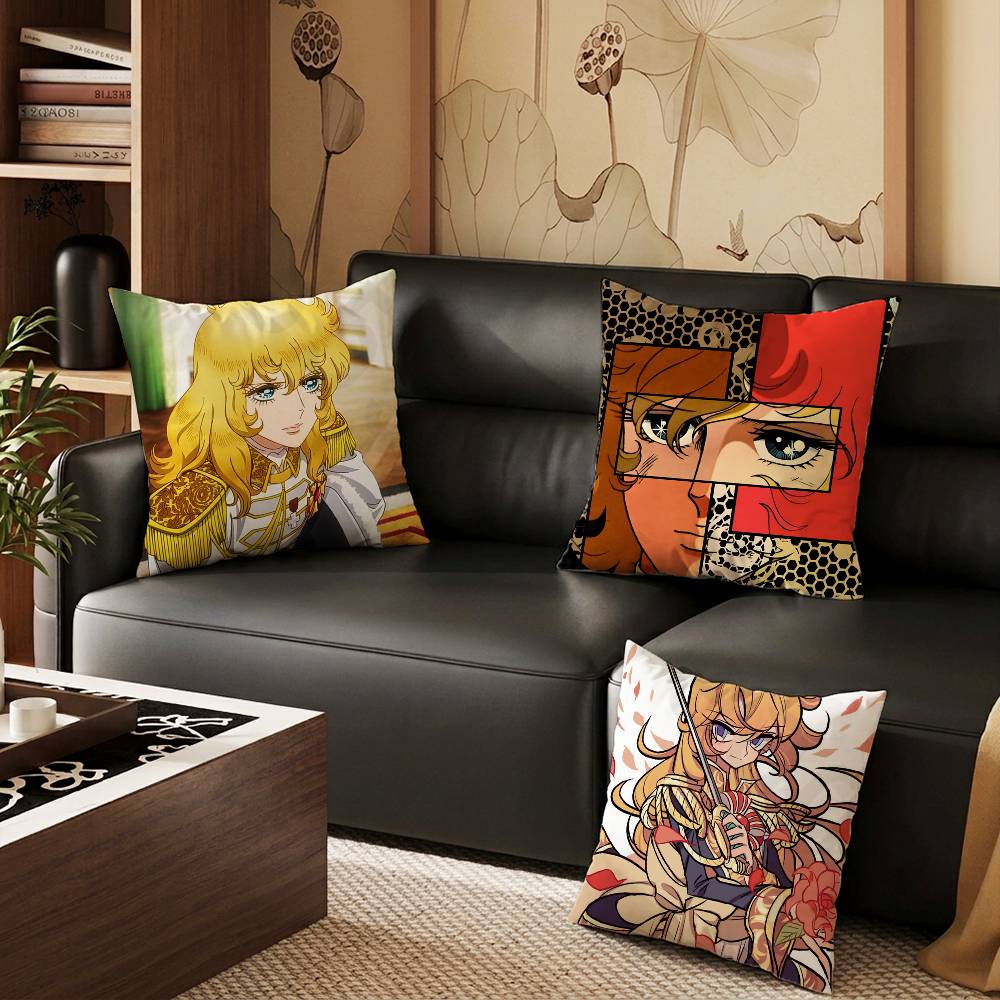Versailles Home Textiles - เลดี้ออสการ์ โรส ออฟ เวอร์ซายส์ปลอกหมอนทรงสี่เหลี่ยม พิมพ์ลายสองด้าน ผ้ากำมะหยี่สั้น