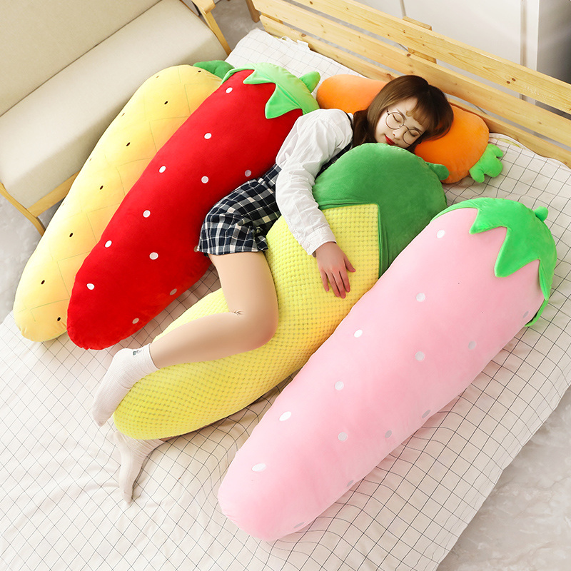 Bolster Pillow Long - 50/70/120 ซม.ยาวผลไม้ของเล่นตุ๊กตาหมอนตุ๊กตาผักสตรอเบอร์รี่แครอทตุ๊กตาน่ารักตกแต่งเตียงของขวัญ