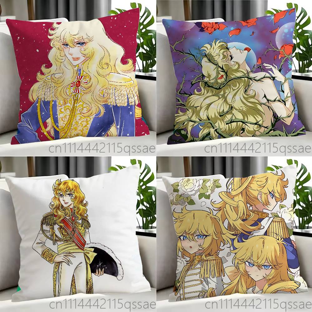 Versailles Home Textiles - ปลอกหมอน R-Rose Of Versailles ทำจากผ้าลินินออร์แกนิก พิมพ์ลายสองด้าน
