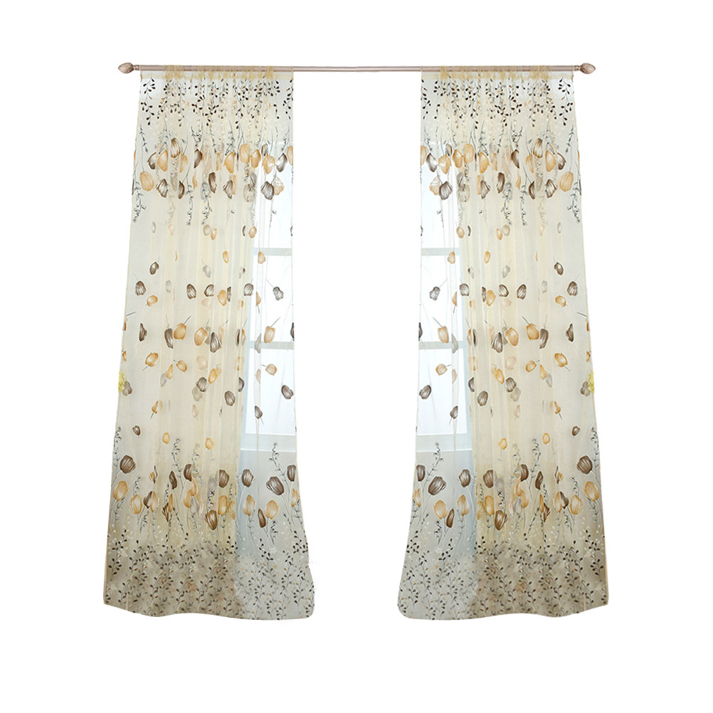 Curtain Sheer Voile - ผ้าม่านทูลิป วอยล์ ขนาด 100x200 ซม. โปร่งแสง