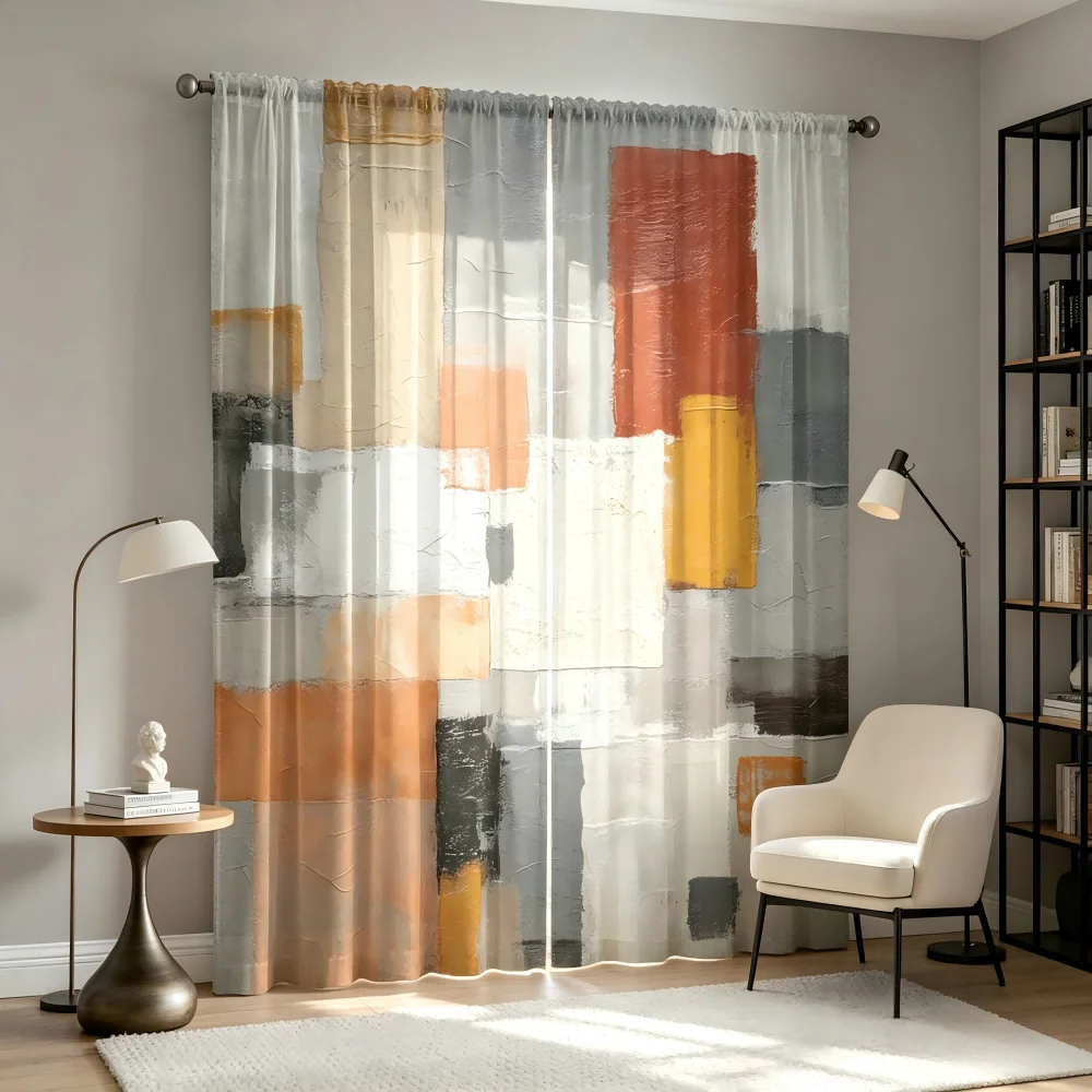 ม่านโปร่งแสงพิมพ์ลายดิจิทัล 2  - Curtain Sheer Voile บทวิจารณ์และราคา