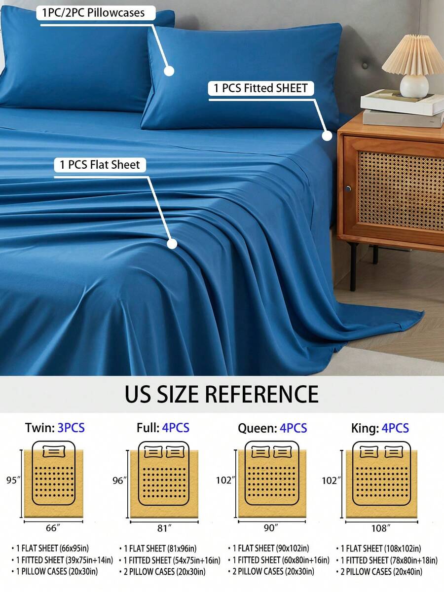 ชุดผ้าปูที่นอน 3/4 ชิ้น สำหรับ - Silk Sheet Set บทวิจารณ์และราคา