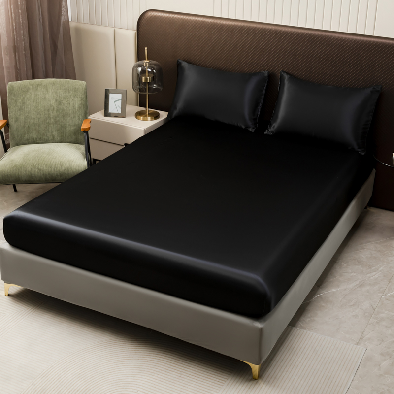 3 ชิ้นผ้าซาตินสีดําแผ่นติดตั้ง - Silk Sheet Set บทวิจารณ์และราคา