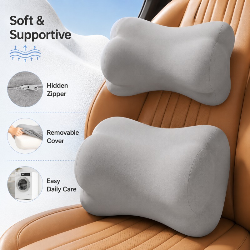 หมอนรองศีรษะในรถยนต์เมมโมรี่โฟ - Bolster Pillow Long บทวิจารณ์และราคา