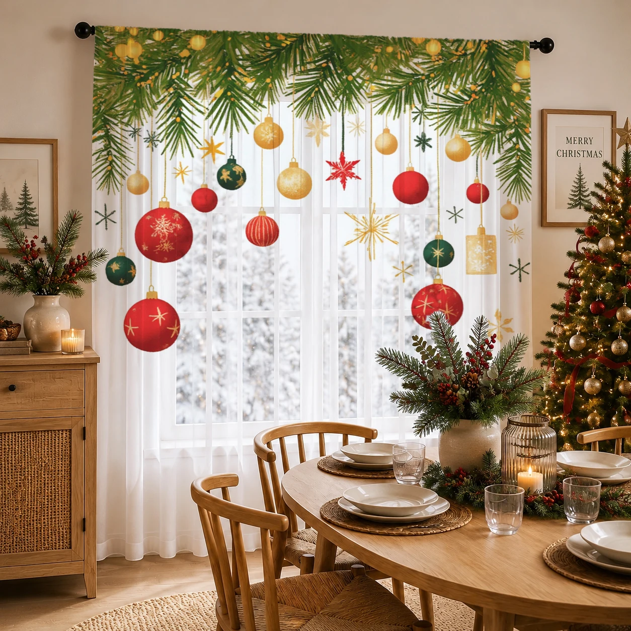 ผ้าม่านโปร่งไล่เฉดสีคริสต์มาส  - Curtain Sheer Voile บทวิจารณ์และราคา