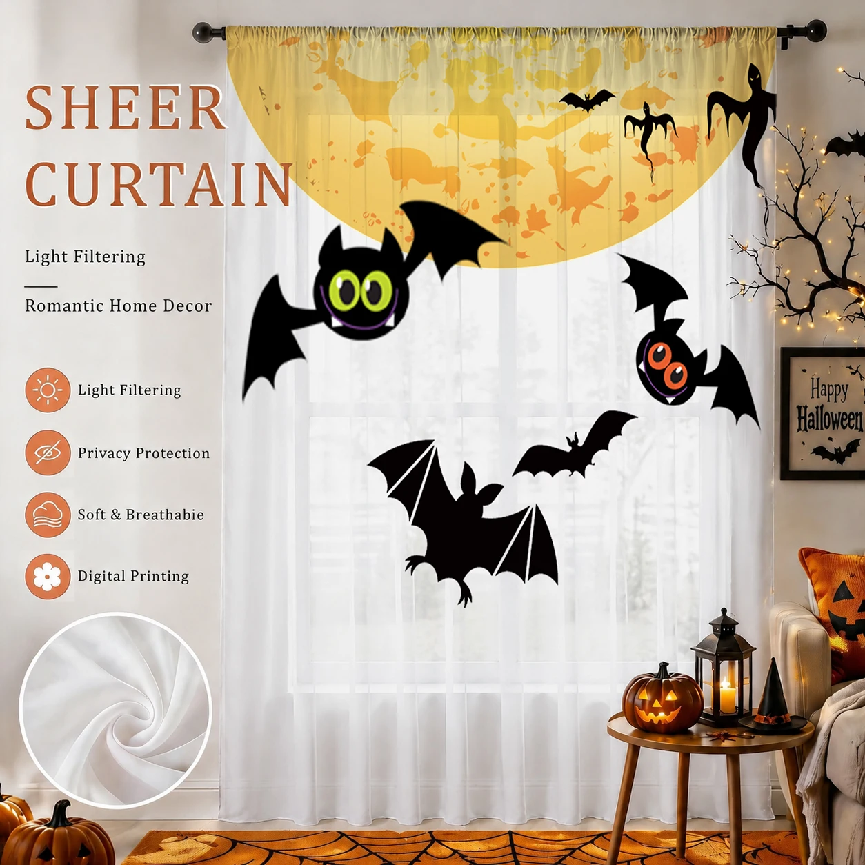 ผ้าม่านโปร่งไล่เฉดสีสำหรับวันฮ - Curtain Sheer Voile บทวิจารณ์และราคา